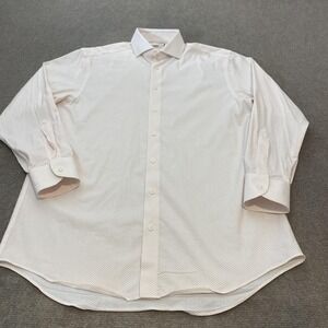 Charles Tyrwhitt Shirt Mens 15.5 33 Classic Fit Geometric Non-Iron Nylon Blend